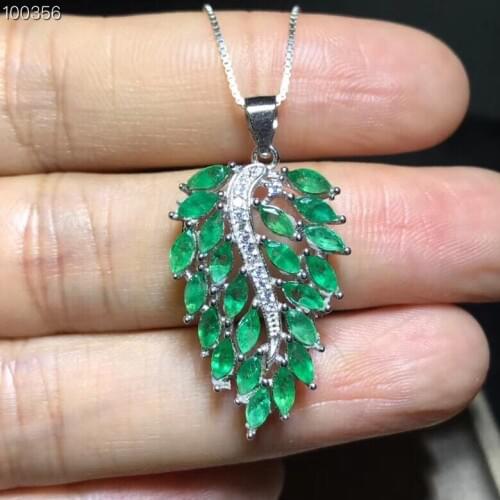 Classic natural emerald necklace, royal style, world famous gem, good quality, low price, 925 silver