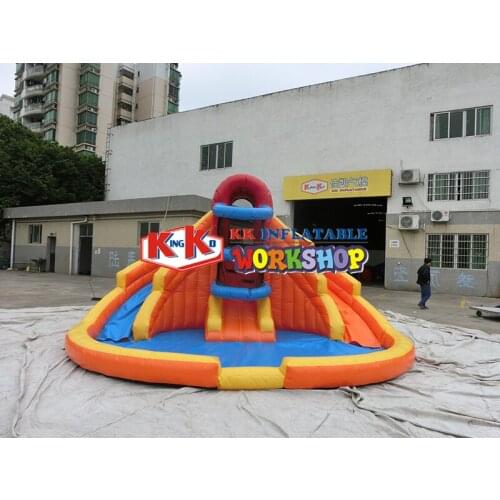 Small two way water slide pool combination Summer cool childrens water park