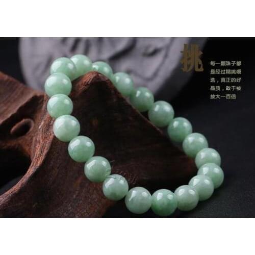 Koraba Fine Jewelry 100% Natural A JADE Jadeite Green 10mm Bead Beads Bangle Bracelet Free Shipping