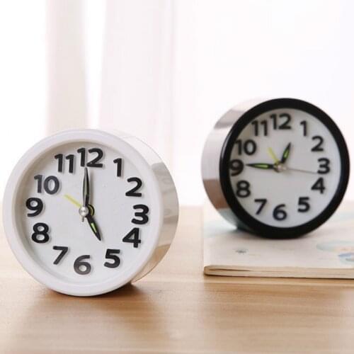 Creative Candy Color Round Small Alarm Clock Simple Fashion Design Interior Decoration Student Children Gift Kid Alarm Clock