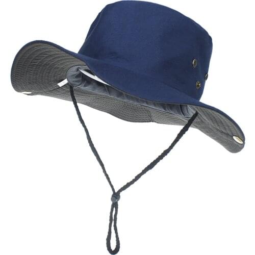 Summer new mens outdoor basin hat solid color breathable foldable sun-proof and sun-shading womens fisherman hat