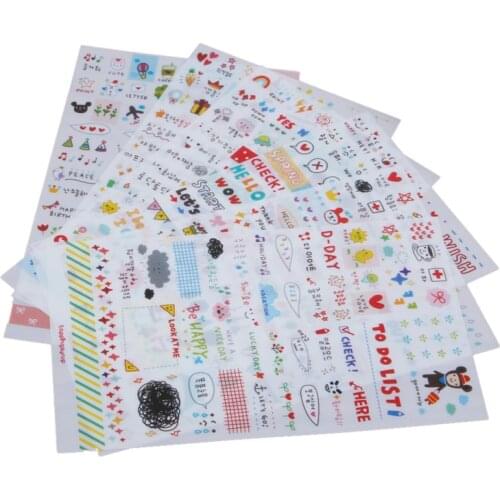 6 Sheet Fashion Calendar Paper Sticker Scrapbook Calendar Diary Planner Decor