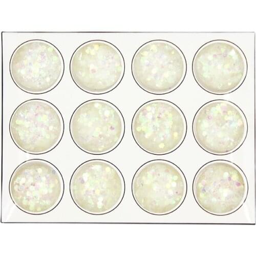 12pcs single color mix size Hexagon Glitter Dust Sequin Set French Acrylic UV Gel Polish Tips Powder Sparkly Shiny 3D Nail Art