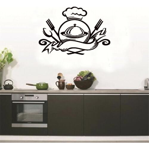 Food Emblem Ready To Eat Meal Kitchen Cafe Wall Sticker Living Room Removable Art Murals Wall Decals Poster Wallpaper Vinyl