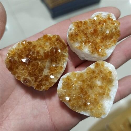 Natural Scottish Topaz Heart Energy Stone Healing Home Decoration Gift