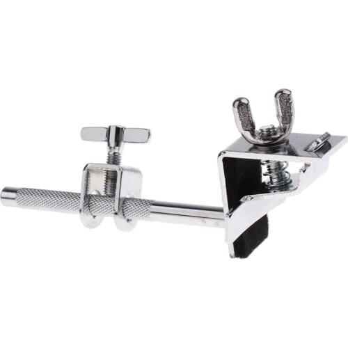 New Cowbell Mount / Halter Clamp. Fits on Bass Drum Hoops. Chrome with