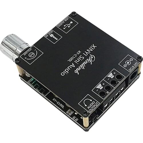 New XY-C100L HIFI 100WX2 Bluetooth 5.0 High Power Digital Stereo Amplifier Board AUX USB AMP Amplificador Home Theater