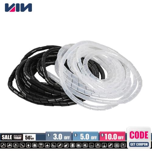 PE Wire Winding Pipe Plastic Protective Line Organizer Spiral Protection Wrap Wraping Cable Protector Cable Sleeve Cover Tube