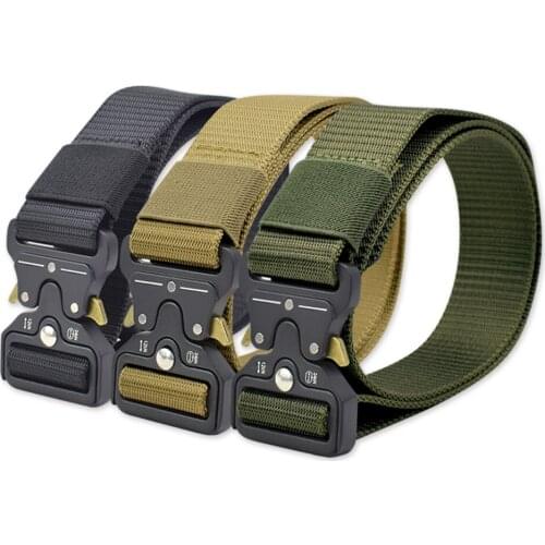 ActionUnion Tactical Belt Nylon Adjustable Metal Buckle Shooting Quick Release Military Heavy Outdoor HuntingTrainingMaleElastic