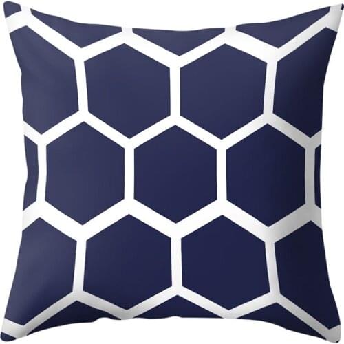 Navy Blue Geometric Pillowcases Pillow CoverDecorative for Home Decoration