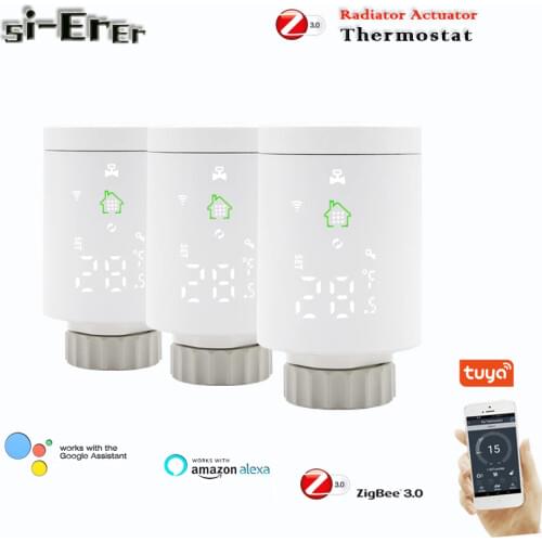 Zigbee 3.0 floor regulating thermostatic valve, TUYA with programmable control radiator, works with Google home