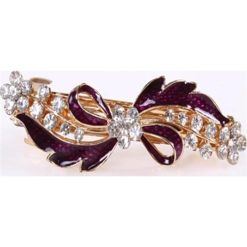Stylish Luxury Bowknot Bling Shiny Rhinestone Hairpin Hair Clip Headwear For Women Ladies Female 2747