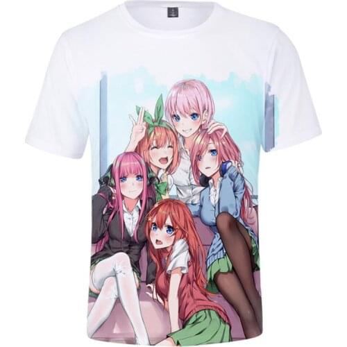The Quintessential Quintuplets 3D Spring Summer Preppy Style MenWomen Street Clothes T-shirt Youthful Retro Innovation