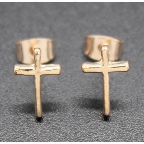 ISINYEE Fashion Small Tiny Cross Stud Earrings For Women Girls Kids 2019 Simple Crystal Jewelry Brincos Minimalist Earring
