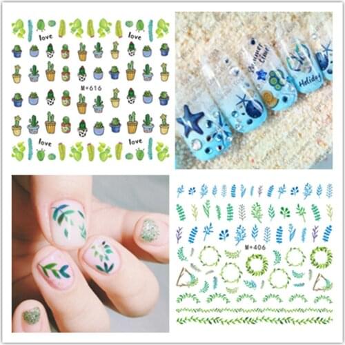 Coconut tree Nail Sticker Watermark Spring Summer Beach coconut tree Nail Sticker Nail Decal DIY Nail Art Decoration