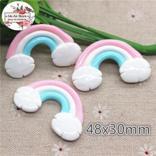 10pcs resin pink rainbow Resin Flackback Cabochon Art Supply Decoration Charm Craft DIY craft