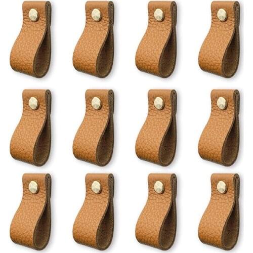 12 Pack Leather Knobs for Dresser Drawers Drawer Pulls and Knobs Soft Dresser Knobs Replacement of Metal Cabinet Knobs