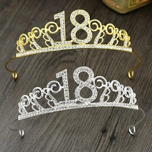 18th Birthday Princess Crown Headband Crystal Wedding Crown Hairband Hair Headwear Party Supplies Wedding Decor