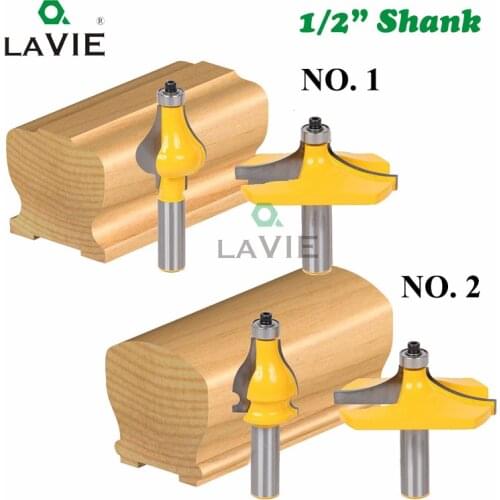 2pcs 12 12.7mm Shank Armrest Mill Handrail Router Bits Set Wavy Flute Tenon Milling Cutter for Wood Woodworking Cutters MC03046