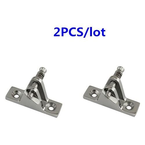 2PCS 60mm Stainless Steel 316 Side Mount Deck Hinge With Quick Release Pin And Bolt Ring For Marine Boat Hardware