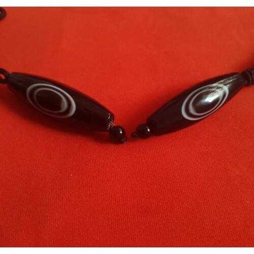 2Pcs/Lot Prophet God Earth God Natural Eye Pupil Agate Bead Necklace Pendant Rare Twin Collection Couples Jewelry Man Woman