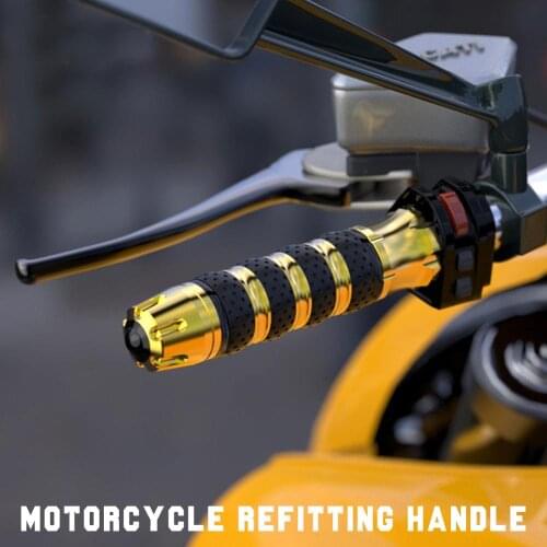 2Pcs Universal 7/8'' 22mm Racing Motorcycle Handle Handlebar Grip CNC Aluminum Motorbike