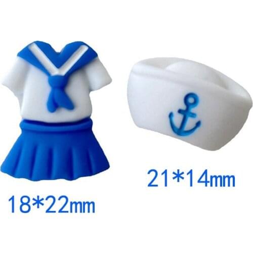 20Pcs Kawaii Cartoon Navy Hat Dress Flatback Resin Cabochon Scrapbooking Decoration Craft DIY Handmade Embellishment Accessories