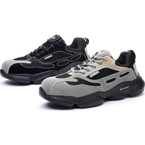 2021 New Safety Shoes Men Light Sneaker Work Sneakers Indestructible Steel Toe Shoes Anti-piercing Work Boots Men