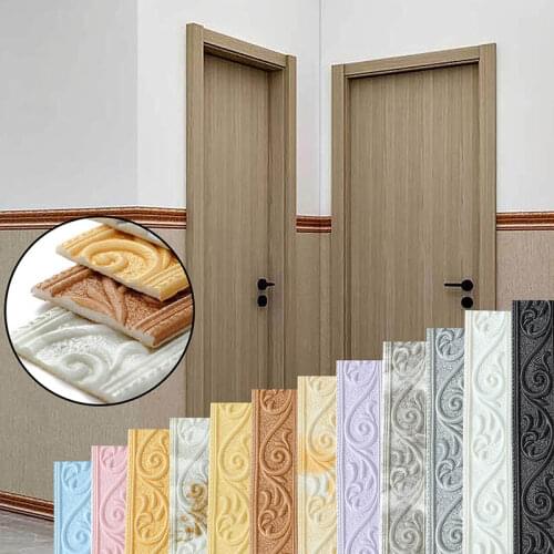 3D Self-adhesive Edge Banding Waterproof Pattern Wallpaper Border Wall Decor Removable Sticker Furniture Protection Decoration