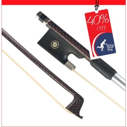 Master 4/4 Size Braided Carbon Fiber Violin Bow White Mongolia Horsehair Ebony Frog Light And Durable Bow