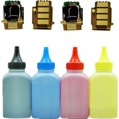 4Pcs Refill Color Toner Powder and 4Pcs Reset Chip for Brother TN223 TN227 TN243 TN247 TN253 TN257 TN233 TN237 KCYM Cartridge