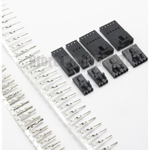 50 sets MX2.54 Dupont Connector 2/3/4/5/6/7/8Pin with Belt Buckle Wire to Wire Type 2543 Male Housing+Female Housing+Terminals