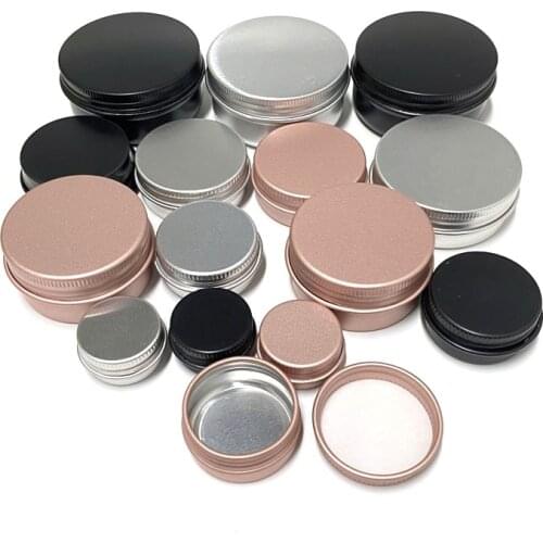 50Pcs 5g 10g 15g 20g 30g 50g Aluminum Jars Empty Cosmetic Makeup Cream Lip Balm Gloss Metal Aluminum Tin Containers
