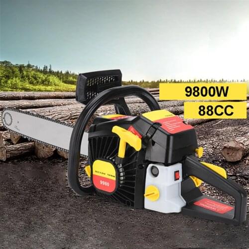 9800W Chainsaw Gasoline Chain Saw 88CC Professional 2-Stroke Engine Gasoline Saw With Saw Chain Gasoline Logging Wood Cutter