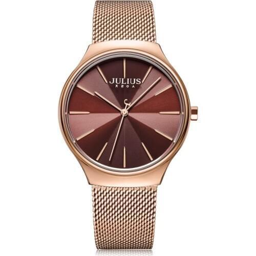 Julius Big Lady Womens Watch Japan Quartz Elegant Fashion Hours Clock Stainless Steel Bracelet Chain Girls Birthday Gift Box