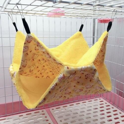 Pet Hammock Double Layer Soft Winter Warm Chinchilla Squirrel Hanging Nest Hamster Sleeping Bed Small Pets Rest Play