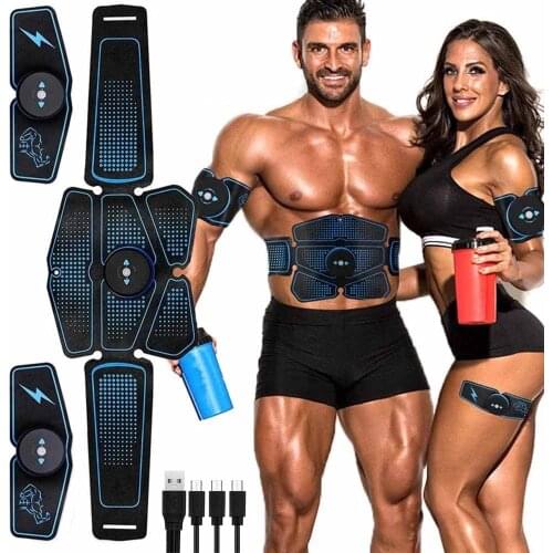 EMS Muscle Body Training Electric Abdominal Belt Body Building USB Charging For Neck Waist Leg Slimming Massage Dropshipping