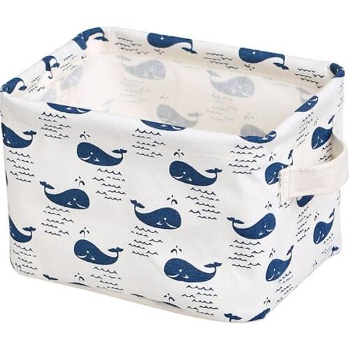 Cotton Linen Desktop Storage Basket Rectangular Food Recycler Laundry Basket Bathroom Bag Organizador De Brinquedos Bed 60A14