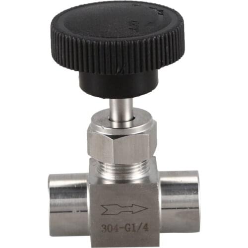 1/4 inch BSP Equal Female Thread SS 304 Stainless Steel Flow Control Shut Off Needle Valve