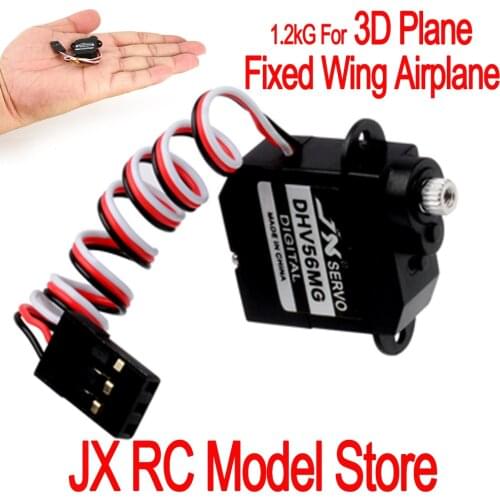 JX Servo DHV56MG 6g Mini Steering Digital Metal Gear HV Coreless Servo 1.2KG 0.1S for RC Small Fixed Wing Airplane RC SparePart