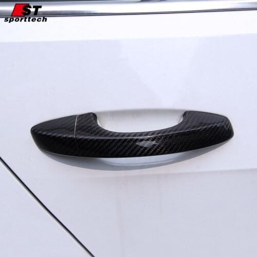 Carbon Fiber Door Handle Cover For Volkswagen Golf 7 Tiguan Carbon Fiber 3D Sticker For VW Tiguan Golf7 Car Styling Accessories