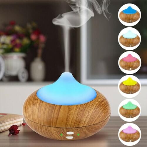 ELOOLE Mini USB Portable Aromatherapy Atomizer Air Humidifier Wood Grain Essential Oil Aroma Diffuser Light For Car Home Office