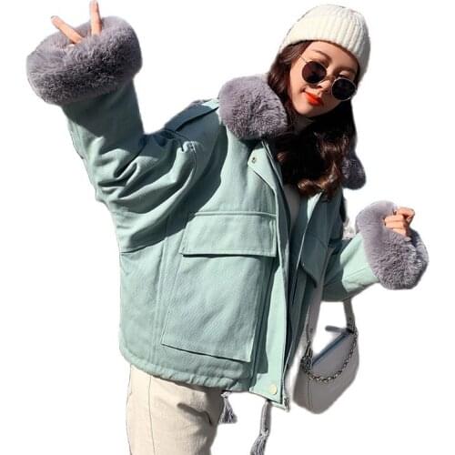 Fashion Pie Overcoming Womens Padded Jacket 2021 New Korean Commuter Short Female Jacket Plus Velvet Winter Small Jacket
