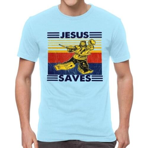 Jesus Christ Saves T Shirt Men Short Sleeve Cotton T-shirts God Faith Tee Tops Fashion Tshirts Gift