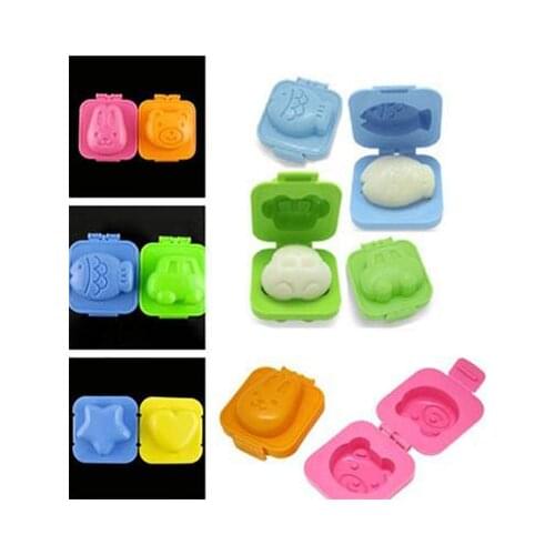 New 6 Pcs/Lot Boiled Egg Mold Cute Cartoon 3D Egg Rings Mould Bento Maker Cutter Decorating Egg Tools