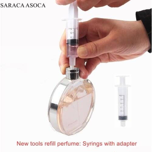 New Tool Refill Perfume 5ml 10ml Syringe with Adapter Connector Draw Perfume Fill To Small Bottle
