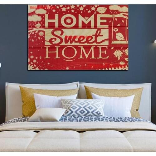 Popular home sweet home diamond painting full 5d diamond embroidery full set home sweet home decor for home bedroom wall sticker