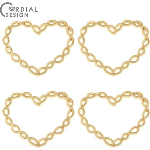 Cordial Design 100Pcs 26*33MM Jewelry Accessories/Heart Shape/Earring Pendant/Jewelry Findings & Components/DIY Charms/Hand Made
