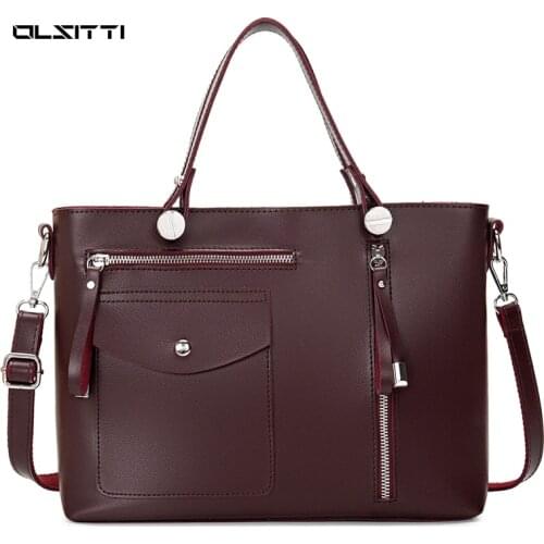 Famous Brand Genuine Leather Crossbody Bags for Women 2021 High Quality Luxury Solid Color Handbags Large Capacity Shoulder Bag