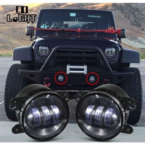 COLIGHT 4 Inch LED Headlight Fog Light With Angel Eyes 3000LM DRL For Offroad Car styling 12V 24V